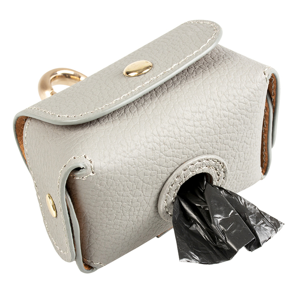 12925 Dışkı Poşeti Taşıma Çantası Gri Renkli Deri 6,5x8,5x9 cm