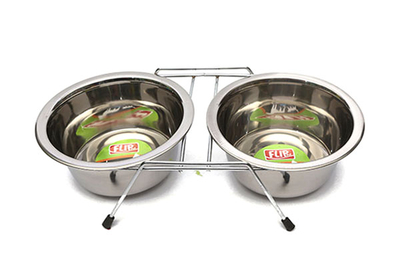 Flip - 16 Oz. KE-3272D-2 Adet Tel Ayaklı Çelik Mama Kabı