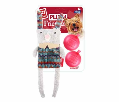 GiGwi - 6266 Plush Friendz Çift Sesli Tavşan Beyaz Peluş