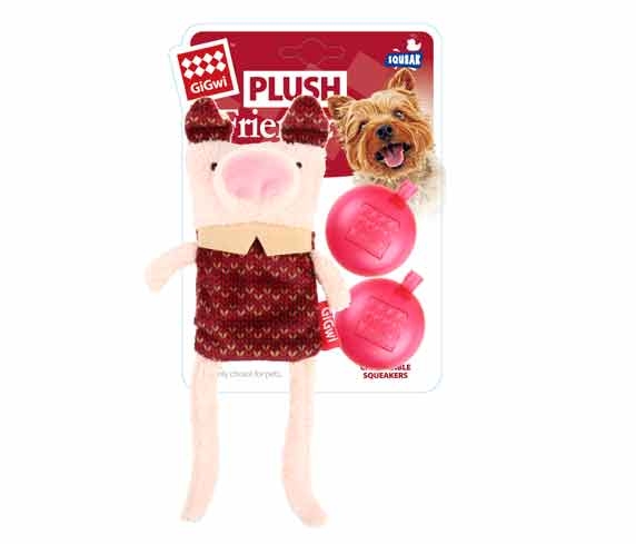 6270 Plush Friendz Çift Sesli Domuz Kahverengi Pel