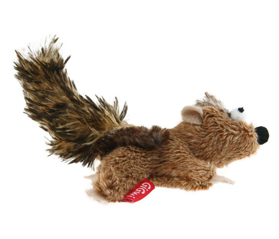 7113 Catnipli Peluş Çizgili Sincap Kedi Oyuncagı