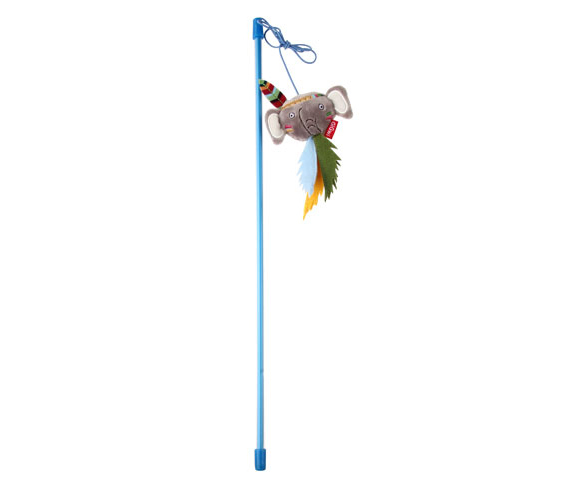 7242 Peluş Tüylü Fil Oyuncaklı Kedi Oltası