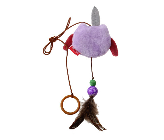 7248 Peluş Tüylü Baykuş Oyuncaklı Parmak Kedi Olta