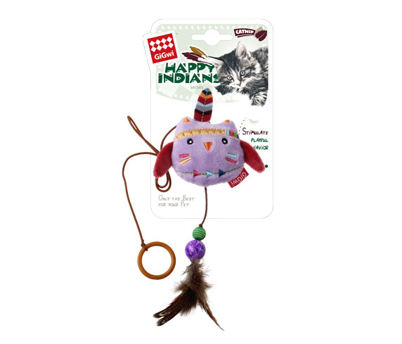 7248 Peluş Tüylü Baykuş Oyuncaklı Parmak Kedi Olta