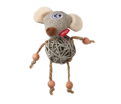 7266 Catnipli Fare Peluş Ahşap Kedi Oyuncagı - Thumbnail