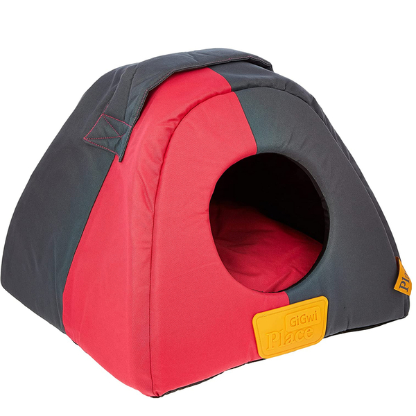 8332 Kanvas Kumaş Kedi Köpek Yatağı Üçgen Kırmızı L