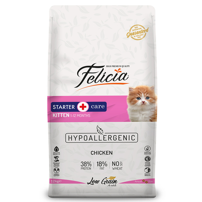 Felicia - Felicia 12 Kg Kolajenli Tavuklu Az Tahıllı Yavru Kedi Maması HypoAllergenic Kedi Maması