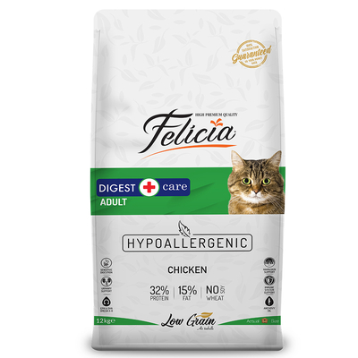Felicia - Felicia 12 Kg Tavuklu Az Tahıllı Yetişkin Kedi Maması HypoAllergenic Kedi Maması