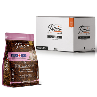 Felicia - Felicia 12x1 Kg Kuzulu Az Tahıllı Yavru Kedi Maması HypoAllergenic Kedi Maması