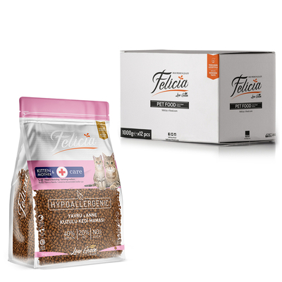 Felicia - Felicia 12x1 Kg Kuzulu Az Tahıllı Yavru Kedi Maması HypoAllergenic Kedi Maması