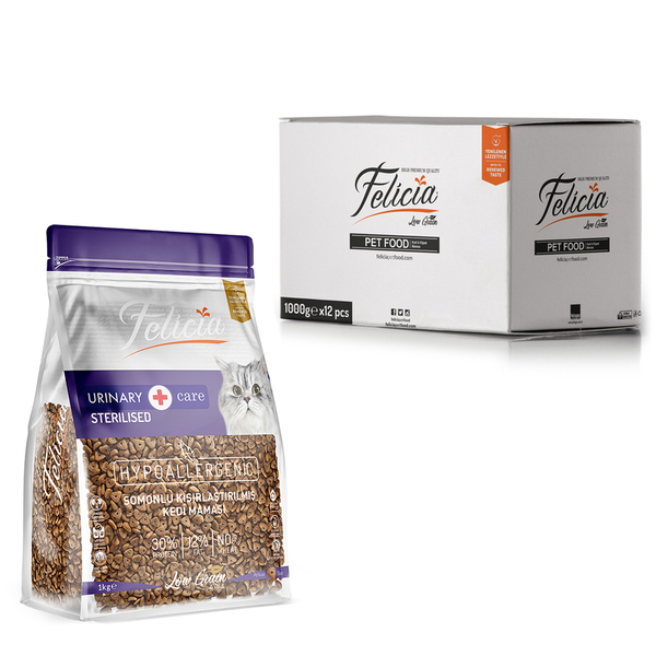 Felicia 12x1 Kg Somonlu Az Tahıllı Kısırlaştırılmış Kedi Maması HypoAllergenic Kedi Maması