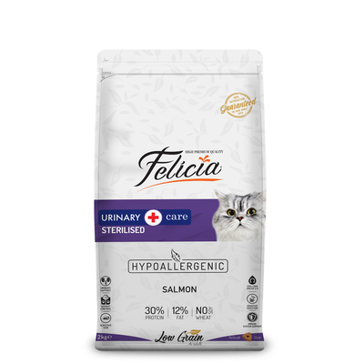 Felicia - Felicia 2 Kg Somonlu Az Tahıllı Kısırlaştırılmış Kedi Maması HypoAllergenic Kedi Maması