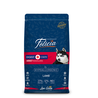 Felicia 3 Kg Kuzulu Az Tahıllı M/Large Yetişkin Köpek Maması Breed HypoAllergenic Köpek Maması - Thumbnail