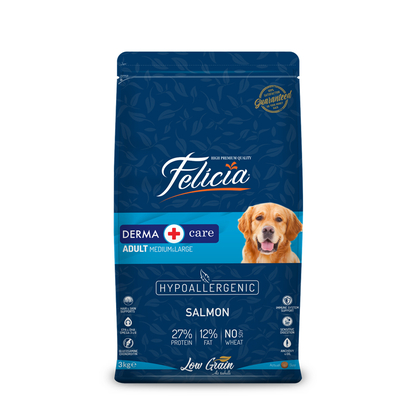 Felicia - Felicia 3 Kg Somonlu Az Tahıllı M/Large Yetişkin Köpek Maması Breed HypoAllergenic Köpek Maması