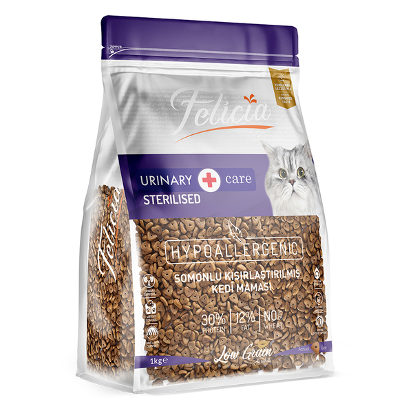 Felicia 5x1 Kg Somonlu Az Tahıllı Kısırlaştırılmış Kedi Maması HypoAllergenic Kedi Maması