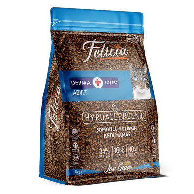 Felicia - Felicia 5x1 Kg Somonlu Az Tahıllı Yetişkin Kedi Maması HypoAllergenic Kedi Maması