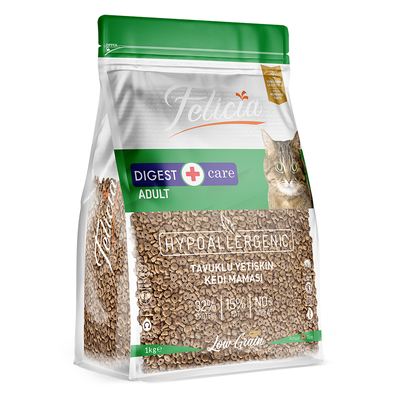 Felicia 5x1 Kg Tavuklu Az Tahıllı Yetişkin Kedi Maması HypoAllergenic Kedi Maması - Thumbnail