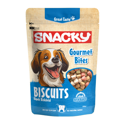Snacky - Gourmet Bites Köpek Bisküvisi 200 gr - 6 Adet