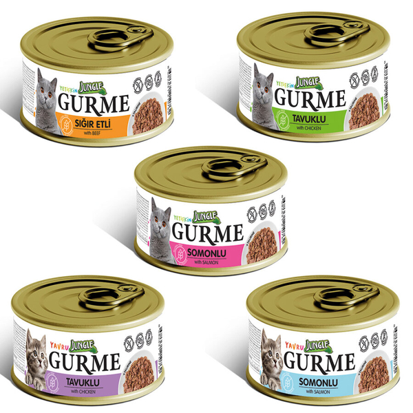Jungle Gurme 85 gr Konserve Seti 5 Çeşit-60 Adet