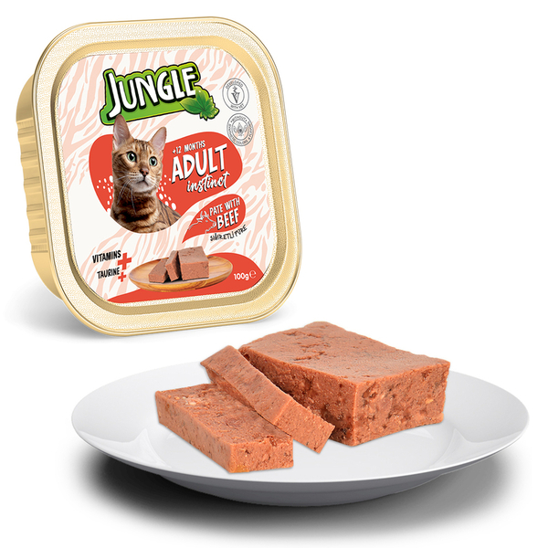 Jungle Kedi 100g 32'li Dana Etli Ezme/Pate Mama