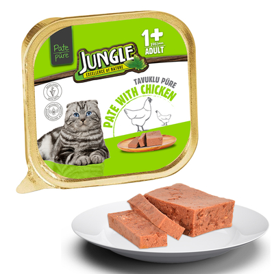 Jungle - Jungle Kedi 100g 32'li Tavuklu Ezme/Pate Mama
