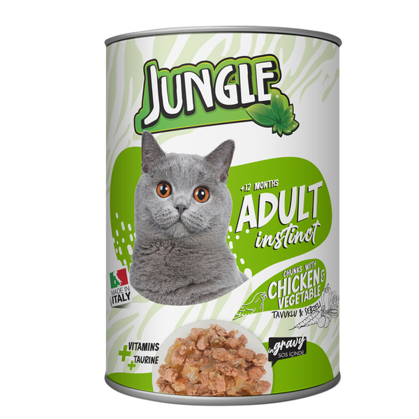 Jungle Kedi 415 gr Tavuklu-Sebzeli Konserve 24 Adet