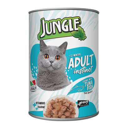 Jungle - Jungle Kedi 415 gr Ton Balıklı Konserve 24 Adet