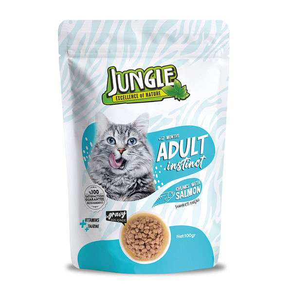 Jungle Kedi Somonlu 24 Adet 100 g Pouch