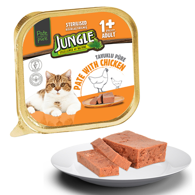 Jungle - Jungle Kısır Kedi 100g 32'li Tavuklu Ezme/Pate