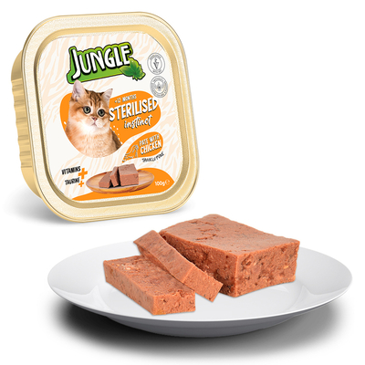 Jungle - Jungle Kısır Kedi 100g 32'li Tavuklu Ezme/Pate