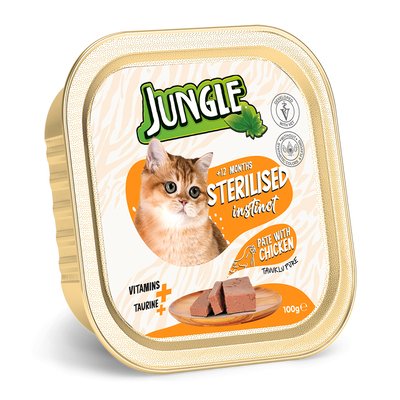 Jungle Kısır Kedi 100g 32'li Tavuklu Ezme/Pate - Thumbnail