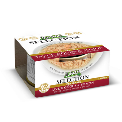 Jungle Selection 70 g Tavuk-Somon Kedi Yaş Mama 12 Adet - Thumbnail