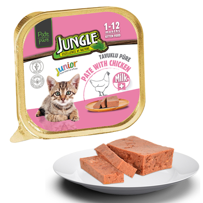 Jungle Yavru Kedi 100g 32'li Sütlü/Tavuk.Ezme/Pate - Thumbnail