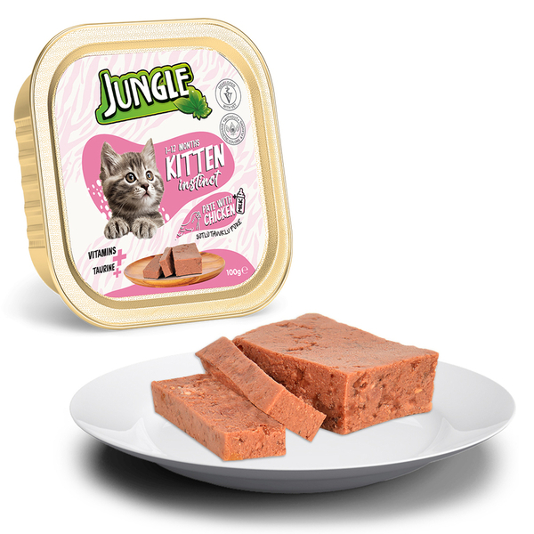 Jungle Yavru Kedi 100g 32'li Sütlü/Tavuk.Ezme/Pate
