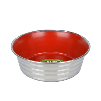 KE 1100PSR Çizgi Desenli Renkli Silikon Tabanlı Çelik Mama Kabı 11 cm - Thumbnail