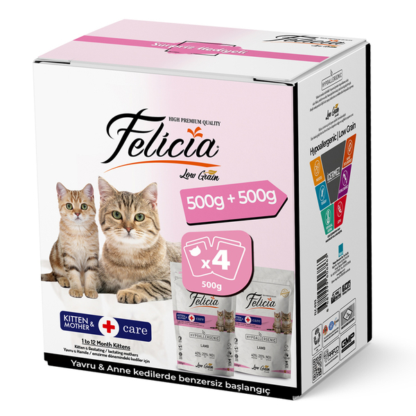 PASİF Felicia 500 gr Yavru KuzuEtli Az Tahıllı-4 Adet