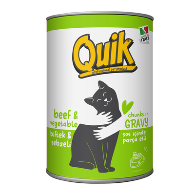 Quik Kedi 415 gr Biftek-Sebze Konserve 24 Adet - Thumbnail