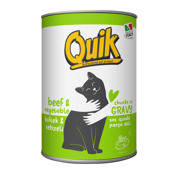 Quik Kedi 415 gr Biftek-Sebze Konserve 24 Adet