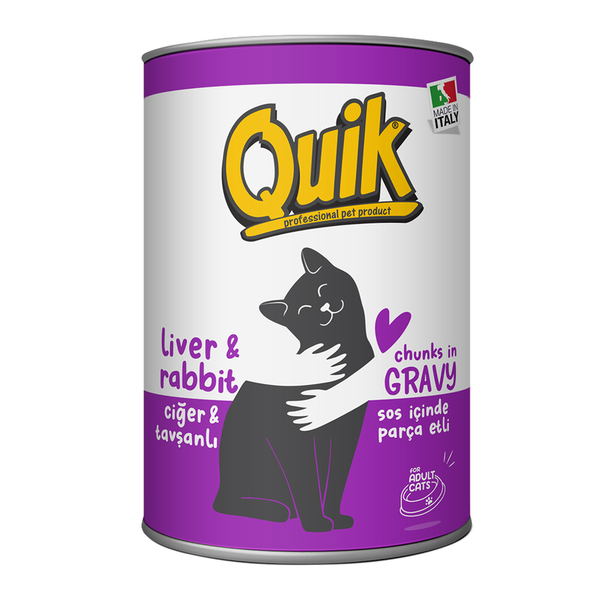Quik Kedi 415 gr Ciğer-Tavşan Konserve 24 Adet