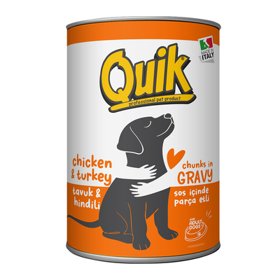 Quik Köpek 415 gr Tavuk-Hindi Konserve 24 Adet - Thumbnail