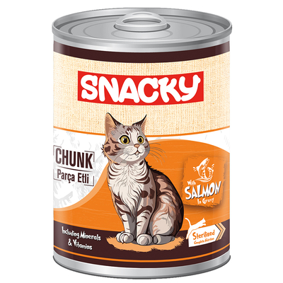 Snacky - Snacky 12'li Koli-400 gr Chunk/Konserve Somon.Sterilised Kedi