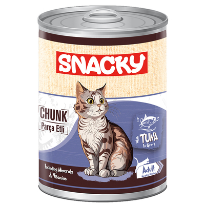 Snacky - Snacky 12'li Koli-400 gr Chunk/Konserve Ton Balık.Yetiş.Kedi