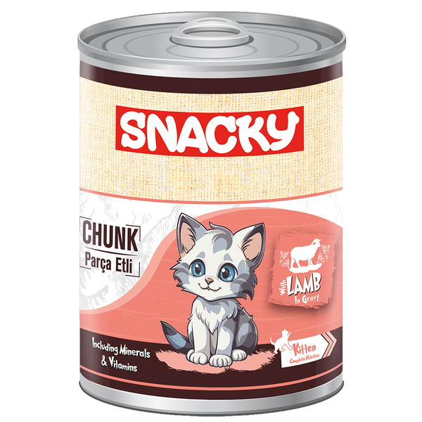 Snacky 12'li Koli-400 gr Chunk/Konserve Kuzulu Yavru Kedi