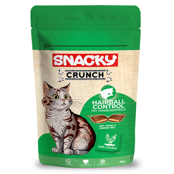 Snacky Kedi Crunch Ödül Hairball Cont.Tavuk 10'lu