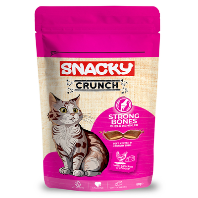 Snacky - Snacky Kedi Crunch Ödül Strong Tavuk-Peynir 10'lu