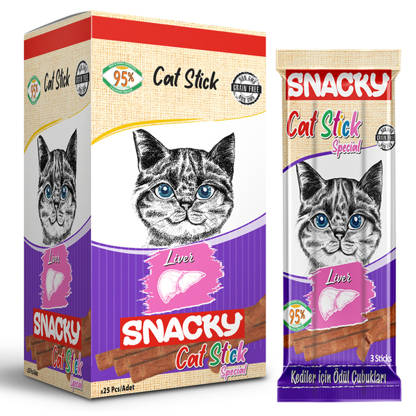 Snacky Kedi Stick Ödül Ciğerli 3*5 gr-50 Adet