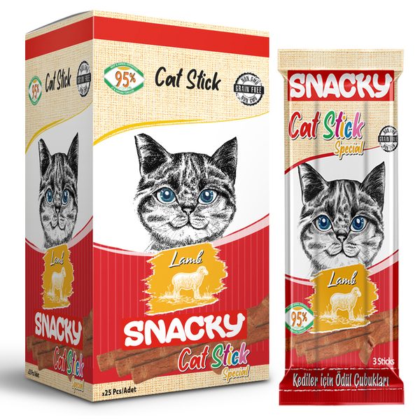Snacky Kedi Stick Ödül Kuzulu 3*5 gr-50 Adet