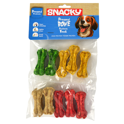 Snacky - Snacky Munchy Köpek Press Kemik 10'lu *5cm *110g *10 Paket