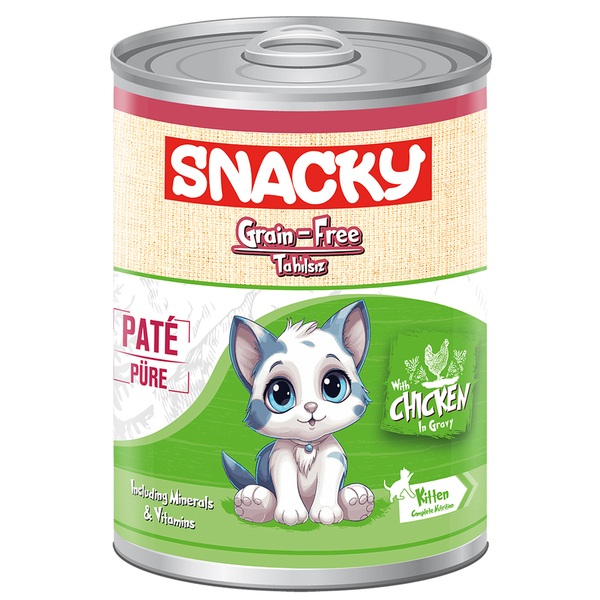 Snacky Tahılsız 400 gr Pate/Konserve Tavuklu Yavru Kedi 12'li