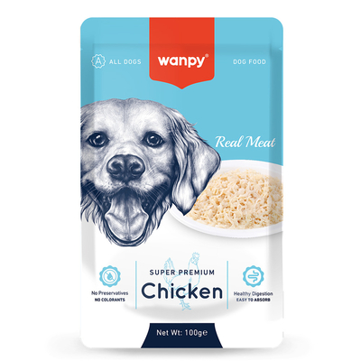 Wanpy - Wanpy 100g Pouch Tavuklu Yaş Köpek Maması 12 Adet